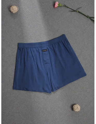 Men's Solid Blue Cotton Boxers Underwear