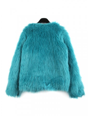 Fashion Pure Color Long Sleeve Faux Fur Coats For Women