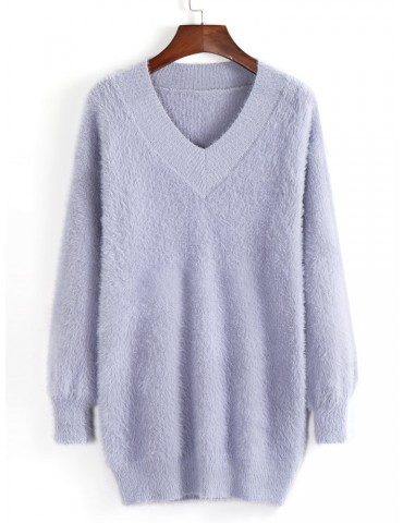 Solid Color Loose Cashmere Long Sleeve Sweater