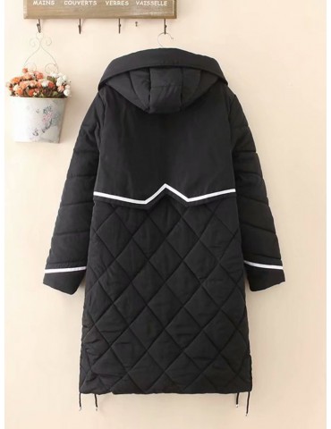 Casual Zipper Hooded Long Coat for Women