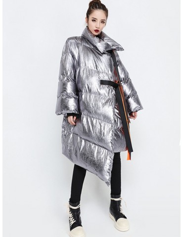 Casual Irregular Down Cotton Coat for Women