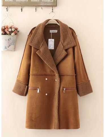 Casual Lapel Long Sleeve Coat for Women