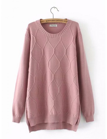 Casual Crew Neck Irregular Hem Sweaters for Women