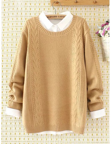 Casual Women Solid Color Long Sleeve Knit Sweater