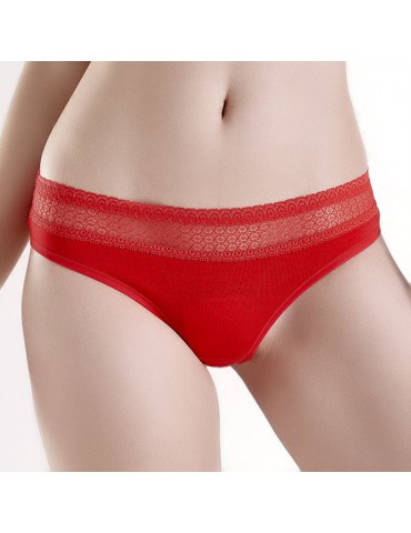 Sexy Lace-trim Comfortable Cotton Seamless Thongs