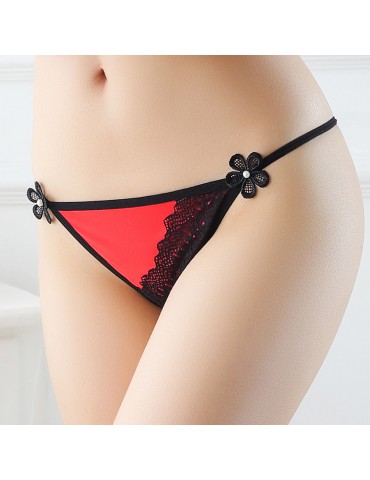 Lace Patchwork Flowers Thong Sexy Lingerie Panty