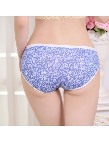 Cotton Printing Hip Lifting Breathable Mid Waist Panties