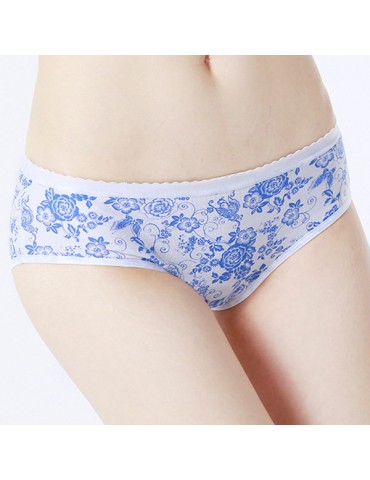 Hip Lifting Printing Seamless Breathable Mid Waist Panties