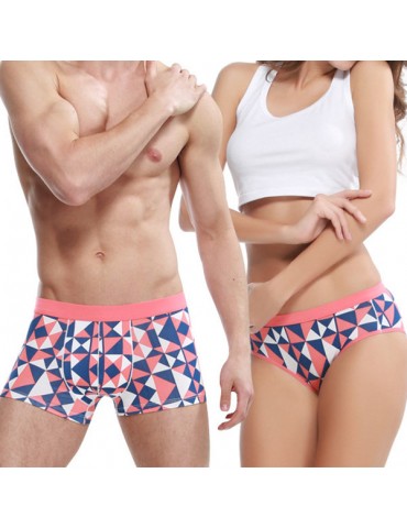 Printed Geometric Breathable Comfortable Panties For Lovers