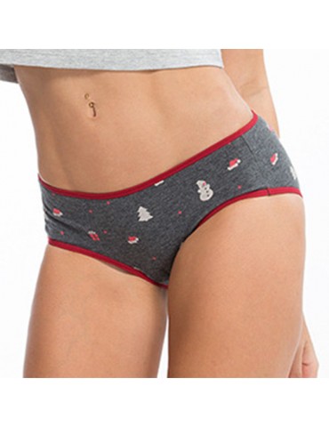 Cotton Printing Breathable Mid Waist Panties For Lovers