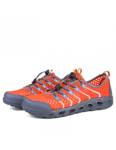 Men Bungee Closure Mesh Textile Quick Drying Upstream Shoes