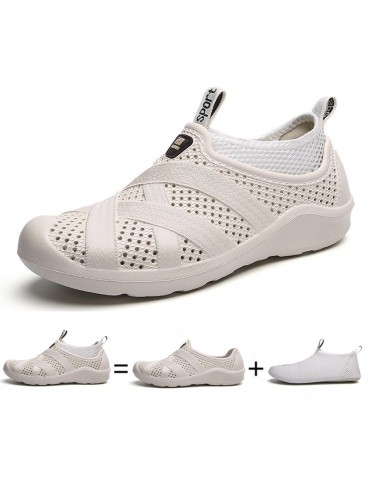 Men Mesh Breathable Light Two Way Wearing Comfy Water Beach Sandals