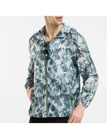 Thin Sunscreen Outdoor Printing Quickly Dry Jacket for Men