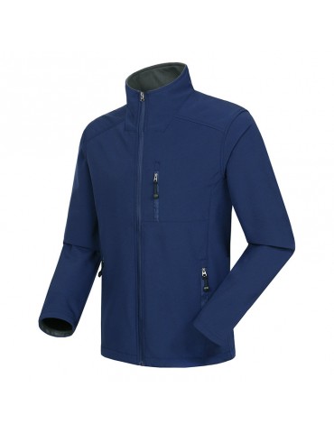 Mens Outdoor Soft Shell Thermal Fleece Lining Windproof Zipper Up Sport Jacket