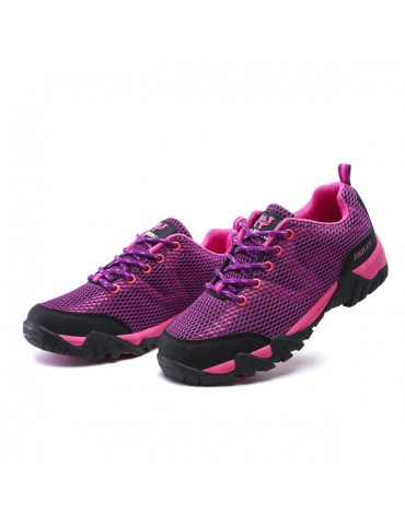 Big Size Men Women Lover Mesh Breathable Anti Skip Lace Up Outdoor Hiking Shoes