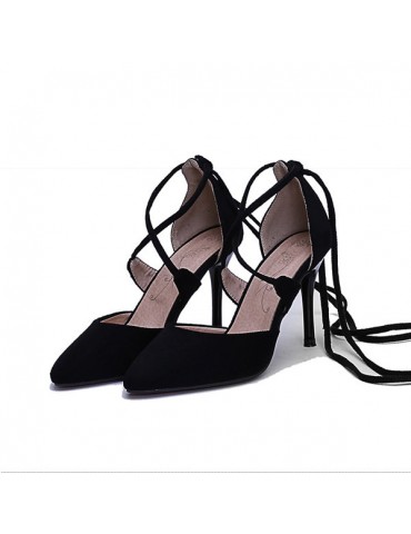 Sexy Cross-Strap Banding Sandal Ladies Pointed Toe High-Heeled Shoes