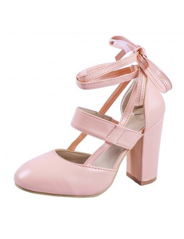 Candy Color Ankle Strap Pumps