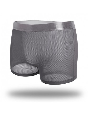 Sexy Ice Silk Cool Breathable U Convex Boxer Briefs for Men