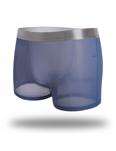 Sexy Ice Silk Cool Breathable U Convex Boxer Briefs for Men