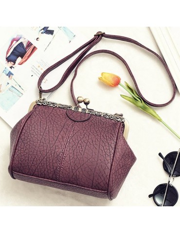 Women Vintage Hasp Bucket Bags PU Leather Crossbody Bags