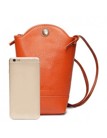 Woman Irregular Little Phone Bag Casual PU Crossbody Bag Bucket Bag