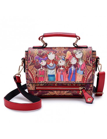 Women Bohemian Forest Series Print Crossbody Bags Large Capacity Handbags