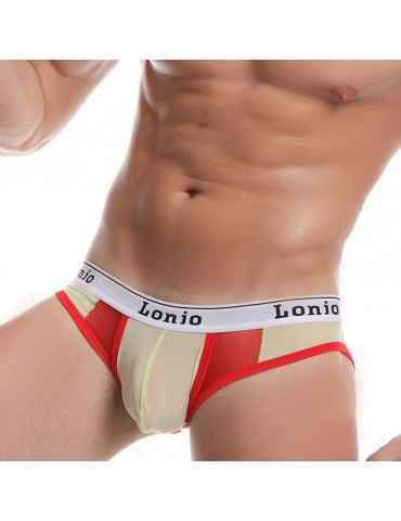 Mens Printing Waistband U Convex Pouch Mesh Breathable Briefs