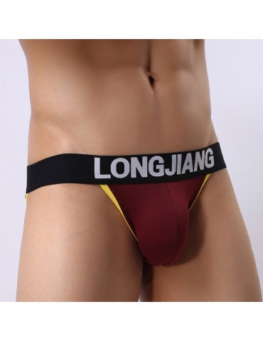 Mens Sexy Breathable Full Cotton Fashion Hollow Solid Color Briefs