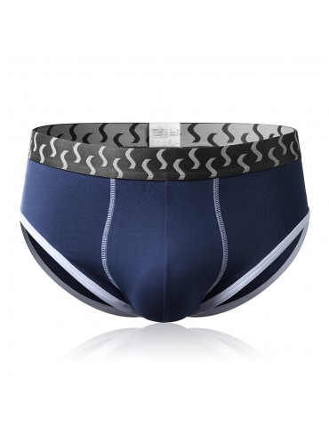 Plus Size Cotton Breathable Underwear Printing Waistband U Convex Pouch Brief for Men