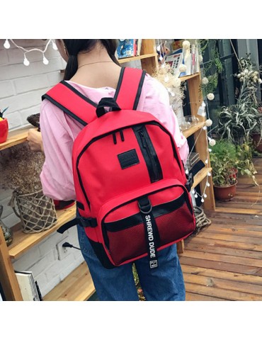 Students Book Bags Nylon Net Patchwork Gym Bag Backpacks