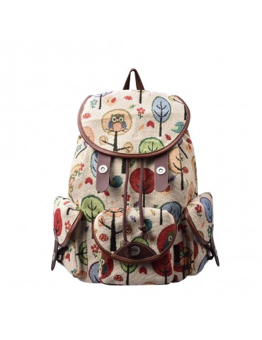 Large Capacity School Bag Canvas Backpack