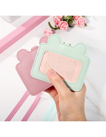 Women Cute Animal Card Holder Solid Wallet Purse Neck Bag