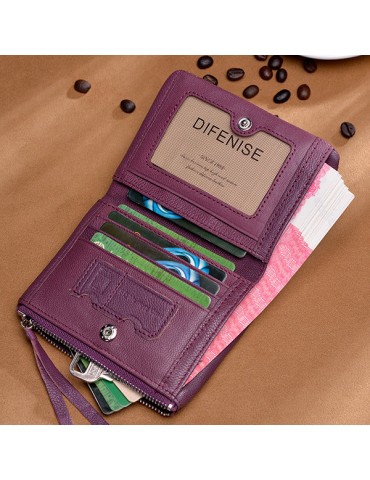 Women Genuine Leather Durable Business Wallet Portable Purse