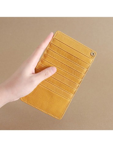 Genuine Leather Women Men Vintage Multiple Card Holder 20 Card Slot