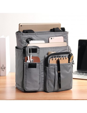 Men Nylon Lightweight Large Capacity Multi-function Crossbody Bag Waterproof Travel Shoulder Bag