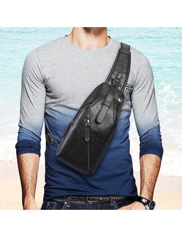 Outdoor Shoulder USB Charging Port Chest Bag Sling Bag Travel Daypack Crossbody Bag For Men