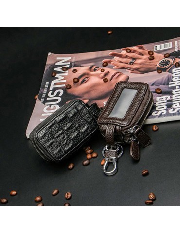 PU Leather Solid Casual Vintage Key Bag Key Case Wallet For Men