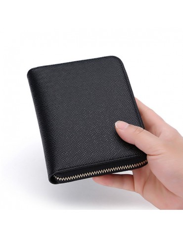 Men Faux Leather Solid Multi-slots Card Holder Wallet