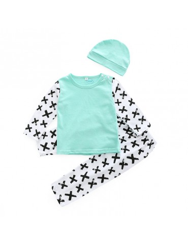 3Pcs Printed Baby Girls Long Sleeve Sets For 0-2Years