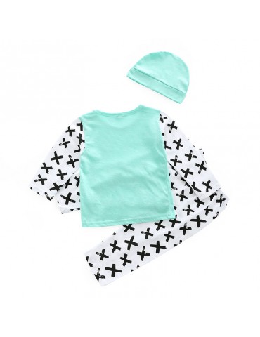 3Pcs Printed Baby Girls Long Sleeve Sets For 0-2Years