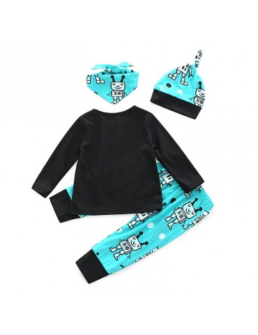 4Pcs Cartoon Baby Infant Girls Long Sleeve Set For 0-2Years