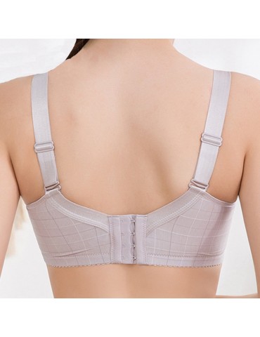 Grid Print Maternity Wireless Comfy Gather Nursing Bra