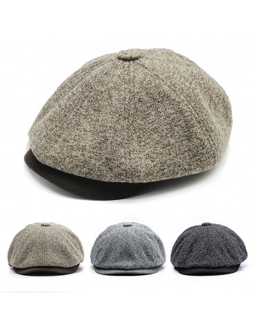 Men Women Retro Octagonal Hat Warm Tweed Beret Caps Comfortable Duck Hats Casual Forward Caps