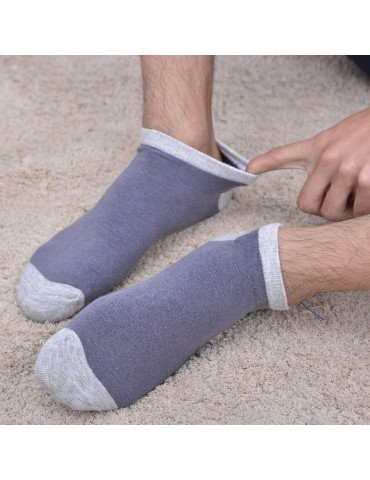 Man 5 Pairs Cotton Thin Elasticity Wicking Sweat  Breathable Durable Boat Sock