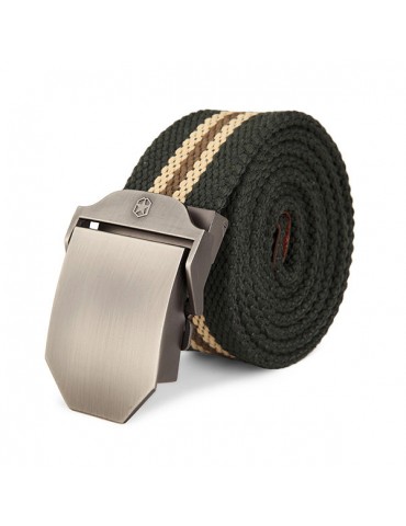 125cm Men Casual Outdoor Canvas Belt Thickening Alloy Buckle Pants Strip