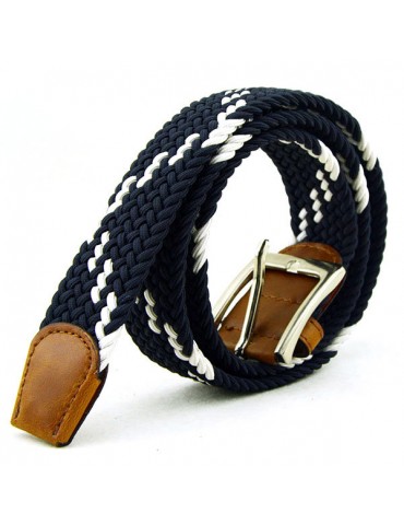 115CM Men Elastic Durable Nylon Belt Outdoor Sports Casual Pin Buckle Waistband