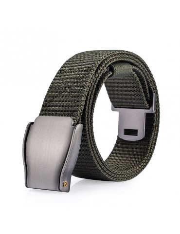 118CM Mens Nylon Smooth Alloy Buckle Belt Outdoor Leisure Sports Tactical Pants Strip Waistband