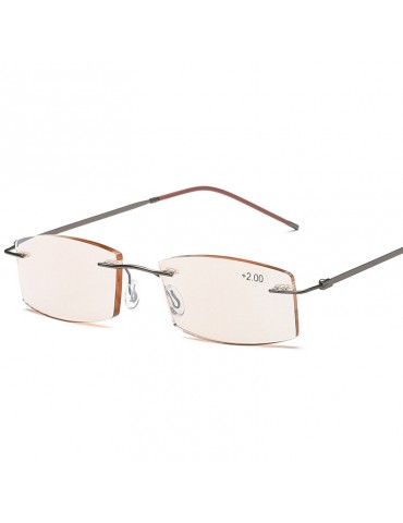 Unisex Light Metal Resin Anti-fatigue Anti-blue Light Vogue Computer Square Reading Glasses