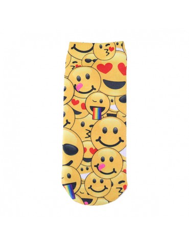 3D Digital Jacquard Harajuku Emoji Expression Socks Sport Casual Breathable Deodorant Beri Boat Sock