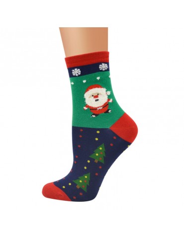 Women Winter Warm Cotton Socks Merry Christmas Party Cute Santa Claus Deer Snowman Tube Socks